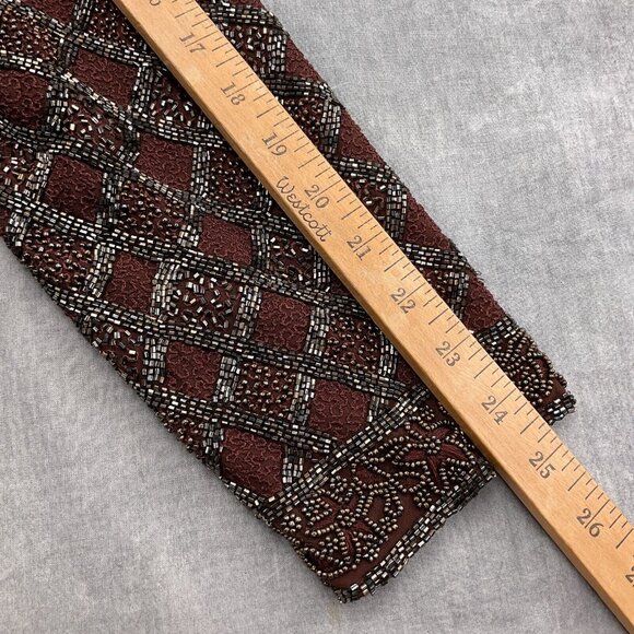 Patrice Designs Jacket Women Large Brown Metallic Allover Embellish Silk USA VTG - Picture 7 of 11